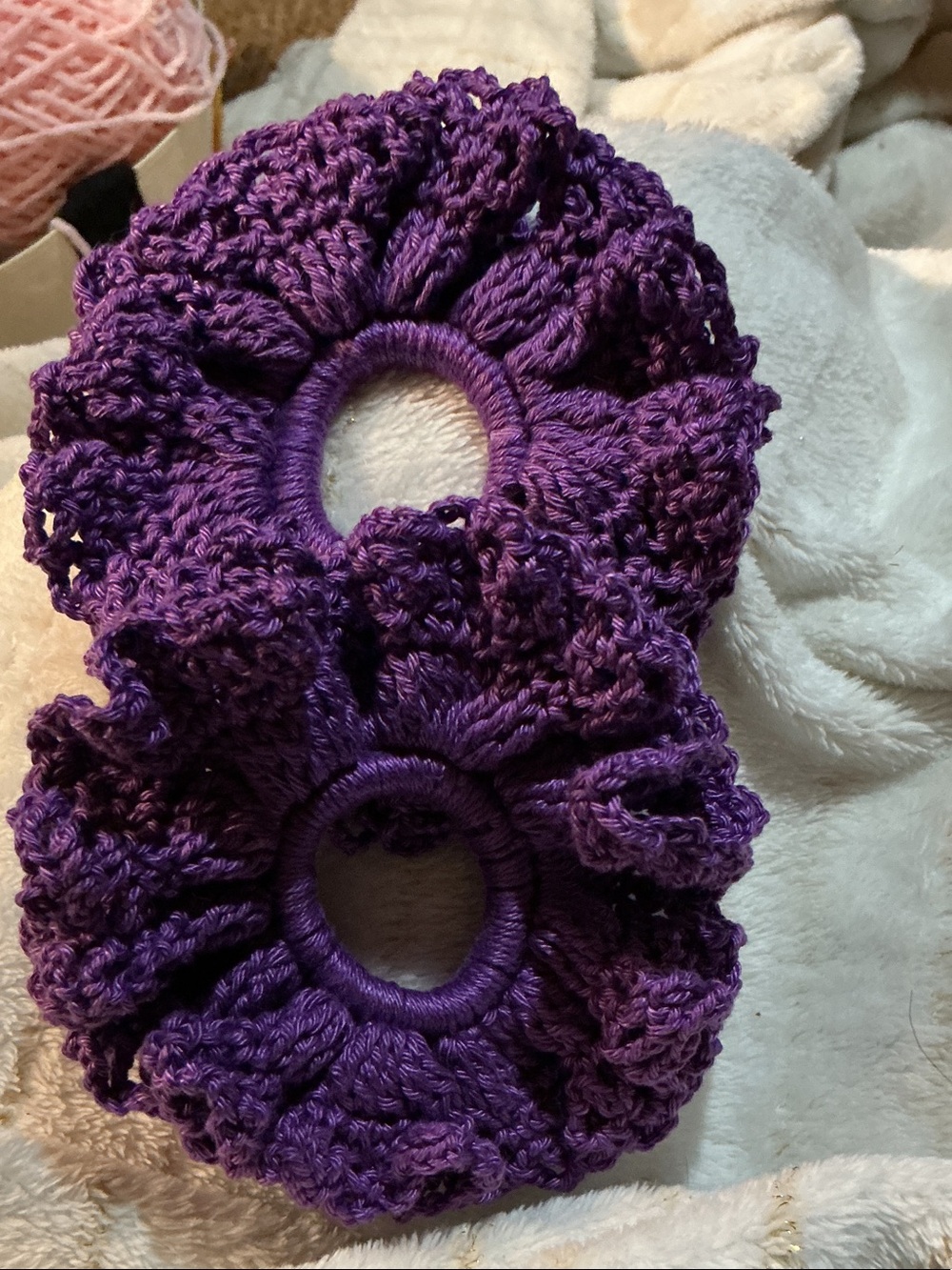 Purple Crochet Scrunchies - Women Accessories